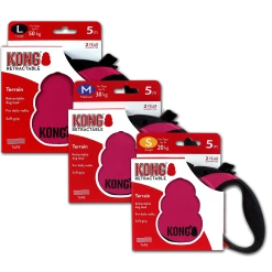 Euro Joe KONG Retractable Leash Terrain Pink