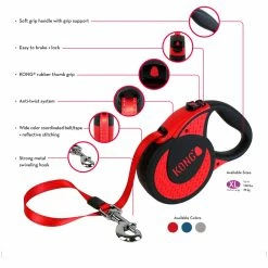 Euro Joe KONG Retractable Leash Terrain Grey -Supplements Shop KONGULTXLGY3